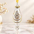 Egyptian Hand Blown Glass Christmas Ornament, Teardrop Swirl Bauble, Handmade Artisan Glass Tree Decoration, Unique Holiday Gift