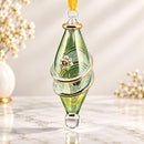 Egyptian Hand Blown Glass Christmas Ornament, Teardrop Swirl Bauble, Handmade Artisan Glass Tree Decoration, Unique Holiday Gift