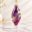 Egyptian Hand Blown Glass Christmas Ornament, Teardrop Swirl Bauble, Handmade Artisan Glass Tree Decoration, Unique Holiday Gift