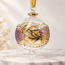 Hand Blown Glass Christmas Ornament Geometric Star Globe Ornament Egyptian Handmade Glass Bauble Artisan Holiday Decor Unique Christmas Gift