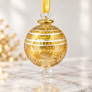 Small Hand Blown Glass Globe Ornament, Hand Painted Floral Design, Egyptian Handmade Christmas Ornament, Mini Artisan Glass Tree Decor