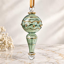 Hand Blown Glass Finial Ornament, Wavy Design Christmas Bauble, Egyptian Glass Drop Ornament, Artisan Holiday Decor, Unique Christmas Gift