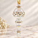 Hand Blown Glass Finial Ornament, Wavy Design Christmas Bauble, Egyptian Glass Drop Ornament, Artisan Holiday Decor, Unique Christmas Gift