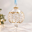 Hand Blown Glass Christmas Ornament, Lattice Globe Ornament, Egyptian Handmade Glass Bauble, Artisan Holiday Decor, Unique Christmas Gift