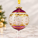 Hand Blown Glass Christmas Ornament, Lattice Globe Ornament, Egyptian Handmade Glass Bauble, Artisan Holiday Decor, Unique Christmas Gift