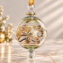 Hand Blown Glass Ornament, Starburst Floral Christmas Bauble, Jeweled Botanical Ornament Egyptian Glass Holiday Decor Artisan Christmas Gift