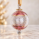 Hand Blown Glass Geometric Globe Ornament, Cut Glass Starburst Christmas Ornament, Egyptian Artisan Glass, 14K Gold Accents, Holiday Decor