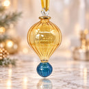 Hand Blown Glass Teardrop Ornament, Ribbed Hot Air Balloon Christmas Ornament, Egyptian Glass Bauble Artisan, Holiday Decor, Christmas Gift