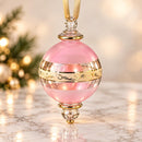 Hand Blown Glass Christmas Ornament, Ornate Scrollwork Globe Ornament, Egyptian Handmade Glass Bauble, Elegant Holiday Decor, Unique Gift