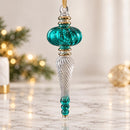 Hand Blown Glass Finial Ornament, Twisted Icicle Christmas Ornament, Egyptian Glass Drop Ornament, Artisan Holiday Decor, Christmas Gift