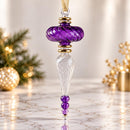 Hand Blown Glass Finial Ornament, Twisted Icicle Christmas Ornament, Egyptian Glass Drop Ornament, Artisan Holiday Decor, Christmas Gift