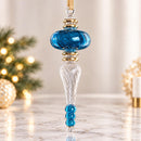 Hand Blown Glass Finial Ornament, Twisted Icicle Christmas Ornament, Egyptian Glass Drop Ornament, Artisan Holiday Decor, Christmas Gift