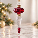 Hand Blown Glass Finial Ornament, Twisted Icicle Christmas Ornament, Egyptian Glass Drop Ornament, Artisan Holiday Decor, Christmas Gift