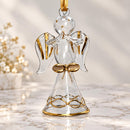 Hand Blown Glass Angel Ornament, Guardian Angel Christmas Ornament, Egyptian Artisan Glass, 14K Gold Accents, Handmade Holiday Gift