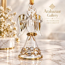 Hand Blown Glass Angel Ornament, Guardian Angel Christmas Ornament, Egyptian Artisan Glass, 14K Gold Accents, Handmade Holiday Gift