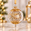 Hand Blown Glass Christmas Ornament, Geometric Star Globe Ornament, Egyptian Handmade Glass Bauble, Artisan Holiday Decor, Christmas Gift