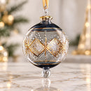Hand Blown Glass Christmas Ornament, Geometric Star Globe Ornament, Egyptian Handmade Glass Bauble, Artisan Holiday Decor, Christmas Gift