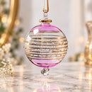 Hand Blown Glass Christmas Ornament, Etched Globe Ornament, Egyptian Handmade Glass Bauble, Artisan Holiday Decor, Unique Christmas Gift