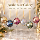 Hand Blown Glass Globe Ornament, Starburst Celestial Design, Egyptian Handmade Christmas Ornament, Artisan Glass Holiday Tree Decor