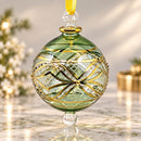 Hand Blown Glass Christmas Ornament, Jeweled Butterfly Lattice Bauble, Ornate Egyptian Glass Ornament, Artisan Holiday Decor, Christmas Gift