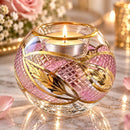 Hand Blown Glass Tea Light Holder, Pink Gold Votive Candle Holder, Egyptian Glass Wedding Centerpiece, Luxury Table Decor, Handmade Gift