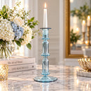 Hand Blown Glass Candlestick Holder, Taper Candle Holder, Handmade Glass Candle Stand, Wedding Table Decor, Elegant Home Decor, Gift for Her