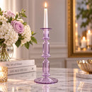 Hand Blown Glass Candlestick Holder, Taper Candle Holder, Handmade Glass Candle Stand, Wedding Table Decor, Elegant Home Decor, Gift for Her