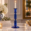 Hand Blown Glass Candlestick Holder, Taper Candle Holder, Handmade Glass Candle Stand, Wedding Table Decor, Elegant Home Decor, Gift for Her