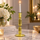 Hand Blown Glass Candlestick Holder, Taper Candle Holder, Handmade Glass Candle Stand, Wedding Table Decor, Elegant Home Decor, Gift for Her