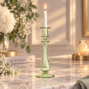 Hand Blown Glass Candlestick Holder, Handmade Taper Candle Holder, Elegant Glass Candle Stand, Wedding Table Decor, Housewarming Gift