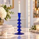 Handmade Glass Taper Candle Holder, Elegant Candlestick Holder, Wedding Table Decor, Dining Table Centerpiece
