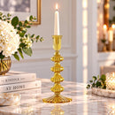 Handmade Glass Taper Candle Holder, Elegant Candlestick Holder, Wedding Table Decor, Dining Table Centerpiece