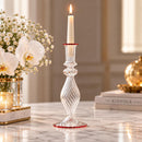 Hand Blown Glass Candlestick Holder, Egyptian Glass Candle Holder, Elegant Taper Candle Holder, Wedding Table Decor, Handmade Home Decor