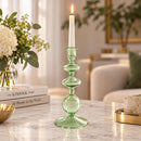 Hand Blown Glass Candle Holder, Egyptian Handmade Taper Candlestick, Elegant Glass Candle Stand, Wedding Table Decor, Unique Home Gift