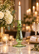 Hand Blown Glass Candlestick Holder, Handmade Taper Candle Holder, Egyptian Glass Candle Stand, Wedding Table Decor, Elegant Home Decor