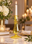 Hand Blown Glass Candlestick Holder, Handmade Taper Candle Holder, Egyptian Glass Candle Stand, Wedding Table Decor, Elegant Home Decor