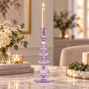 Handmade Glass Candlestick Holder, Elegant Taper Candle Holder, Decorative Glass Candle Stand, Wedding Table Decor, Home Decor Gift