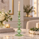 Handmade Glass Candlestick Holder, Elegant Taper Candle Holder, Decorative Glass Candle Stand, Wedding Table Decor, Home Decor Gift