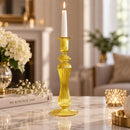 Hand Blown Candle Holder, Elegant Taper Candlestick Holder, Egyptian Handmade Glass Decor, Wedding Table Centerpiece, Housewarming Gift