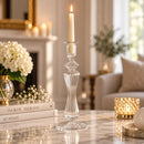 Hand Blown Candle Holder, Elegant Taper Candlestick Holder, Egyptian Handmade Glass Decor, Wedding Table Centerpiece, Housewarming Gift