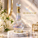 Egyptian Hand Blown Glass Perfume Bottle, Ribbed Swirl Gourd Shape, Sculptural Fragrance Oil Bottle, Artisan Vanity Decor