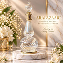 Egyptian Hand Blown Glass Perfume Bottle, Ribbed Swirl Gourd Shape, Sculptural Fragrance Oil Bottle, Artisan Vanity Decor