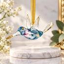 Hand Blown Glass Hummingbird Ornament, Egyptian Handmade Bird Christmas Ornament, Artisan Glass Tree Decoration, Bird Lover Gift