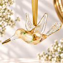Hand Blown Glass Hummingbird Ornament, Egyptian Handmade Bird Christmas Ornament, Artisan Glass Tree Decoration, Bird Lover Gift