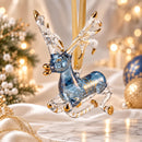 Hand Blown Glass Reindeer Ornament, Rocking Reindeer Christmas Ornament, Egyptian Handmade Glass, Artisan Holiday Tree Decoration