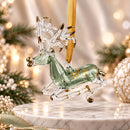 Hand Blown Glass Reindeer Ornament, Rocking Reindeer Christmas Ornament, Egyptian Handmade Glass, Artisan Holiday Tree Decoration