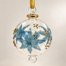 Hand Blown Glass Christmas Ornament Botanical Leaf Globe Ornament Egyptian Handmade Glass Bauble Artisan Holiday Decor Unique Christmas Gift