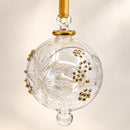 Hand Blown Glass Christmas Ornament Botanical Leaf Globe Ornament Egyptian Handmade Glass Bauble Artisan Holiday Decor Unique Christmas Gift
