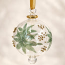 Hand Blown Glass Christmas Ornament Botanical Leaf Globe Ornament Egyptian Handmade Glass Bauble Artisan Holiday Decor Unique Christmas Gift