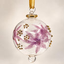 Hand Blown Glass Christmas Ornament Botanical Leaf Globe Ornament Egyptian Handmade Glass Bauble Artisan Holiday Decor Unique Christmas Gift